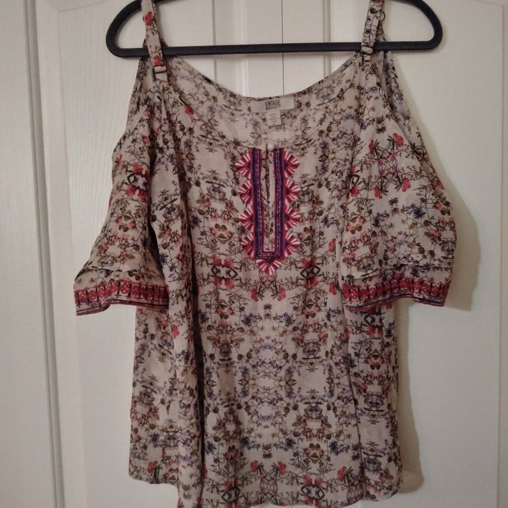 Vintage America Cold shoulder top, XL
